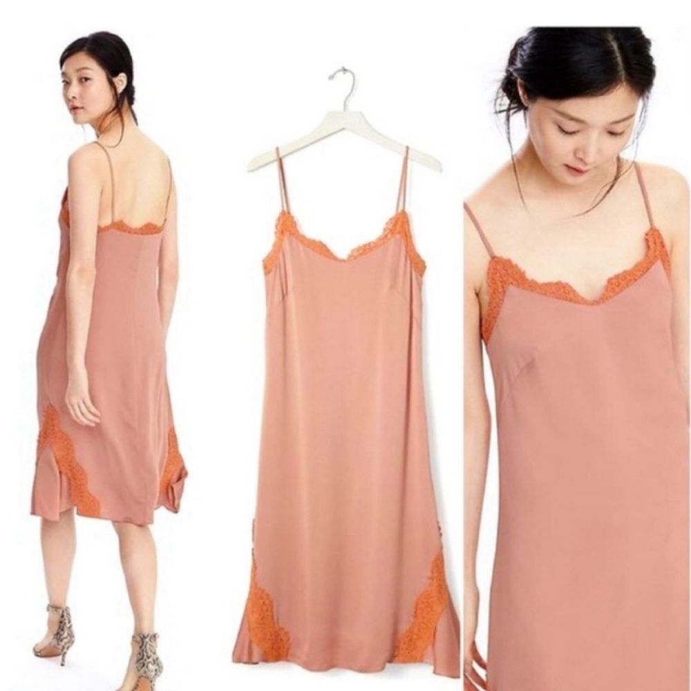 Banana Republic Strapless Dress in Peach and Orange
